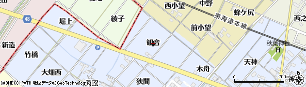 愛知県岡崎市昭和町（観音）周辺の地図