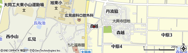 愛知県知多市大興寺（森越）周辺の地図