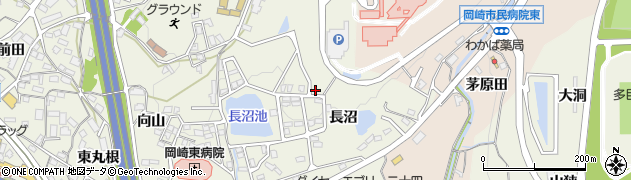 愛知県岡崎市洞町（長沼）周辺の地図