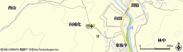 愛知県岡崎市秦梨町向補化周辺の地図
