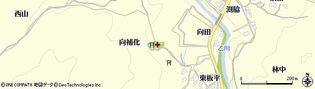 愛知県岡崎市秦梨町（向補化）周辺の地図
