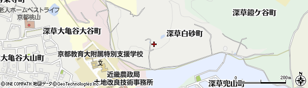 京都府京都市伏見区深草白砂町周辺の地図