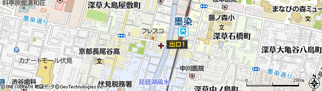京都府京都市伏見区墨染町周辺の地図