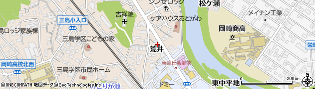 愛知県岡崎市明大寺町（荒井）周辺の地図