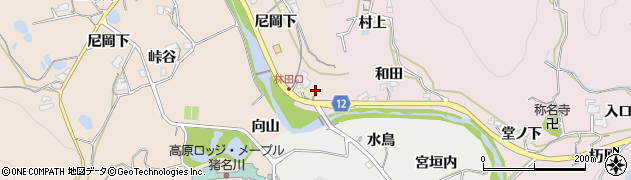 兵庫県川辺郡猪名川町笹尾奥谷周辺の地図