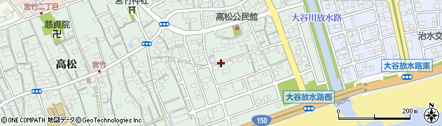 静岡県静岡市駿河区高松周辺の地図