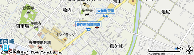 愛知県岡崎市大和町（中切）周辺の地図