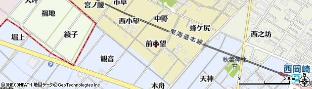 愛知県岡崎市新堀町（前小望）周辺の地図