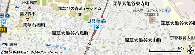 ＪＲ藤森駅周辺の地図