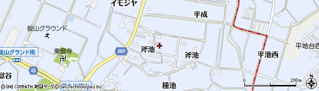 愛知県知多郡阿久比町板山斧池1周辺の地図