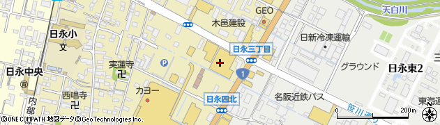 エディオン四日市日永店周辺の地図