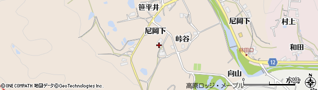 兵庫県川辺郡猪名川町笹尾峠谷15周辺の地図