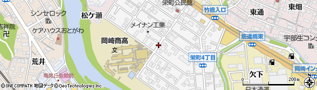 愛知県岡崎市栄町周辺の地図