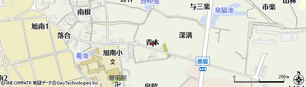 愛知県知多市金沢青木周辺の地図