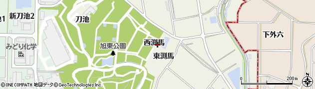 愛知県知多市大興寺（西渕馬）周辺の地図