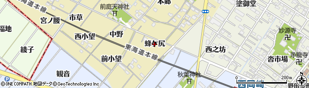 愛知県岡崎市新堀町（蜂ケ尻）周辺の地図