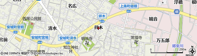 愛知県安城市安城町（拝木）周辺の地図