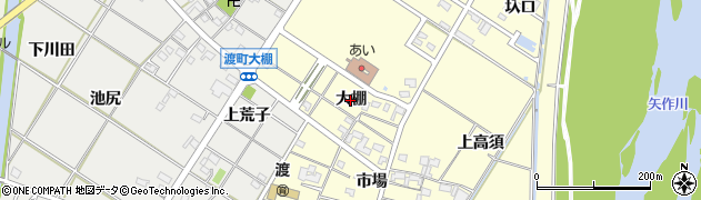 愛知県岡崎市渡町（大棚）周辺の地図