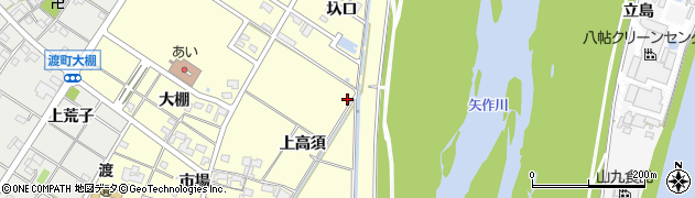 愛知県岡崎市渡町（上高須）周辺の地図