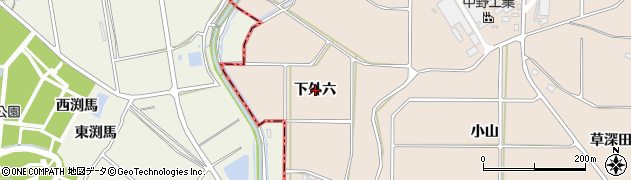 愛知県阿久比町（知多郡）草木（下外六）周辺の地図