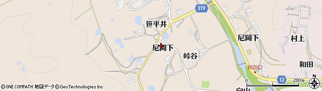 兵庫県川辺郡猪名川町笹尾尼岡下42周辺の地図