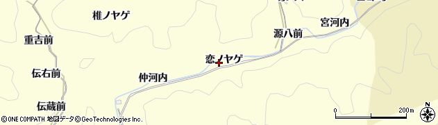 愛知県岡崎市蓬生町（恋ノヤゲ）周辺の地図