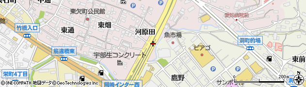 愛知県岡崎市欠町河原田周辺の地図