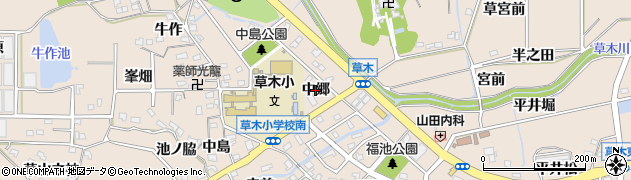 愛知県阿久比町（知多郡）草木（中郷）周辺の地図