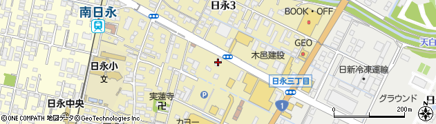 百五銀行日永支店周辺の地図