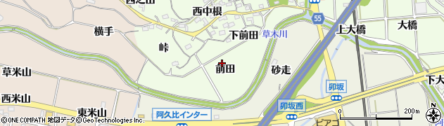 愛知県阿久比町（知多郡）白沢（前田）周辺の地図