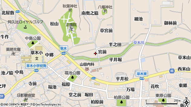 〒470-2211 愛知県知多郡阿久比町草木の地図