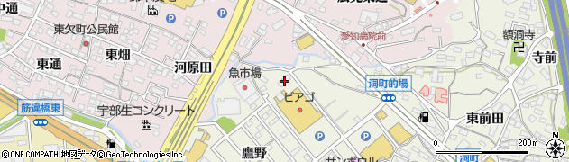 愛知県岡崎市洞町（的場）周辺の地図