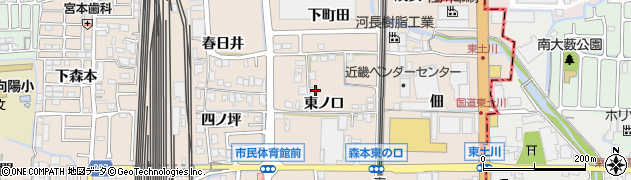 京都府向日市森本町（東ノ口）周辺の地図