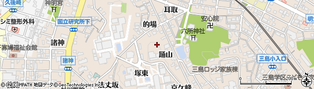 愛知県岡崎市明大寺町（踊山）周辺の地図