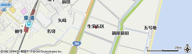 愛知県知多郡東浦町生路生栄五区周辺の地図