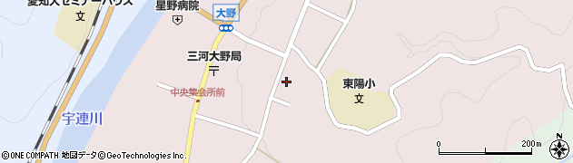 愛知県新城市大野（山伏通）周辺の地図