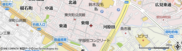 愛知県岡崎市欠町（東畑）周辺の地図