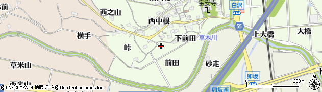 愛知県阿久比町（知多郡）白沢（上前田）周辺の地図