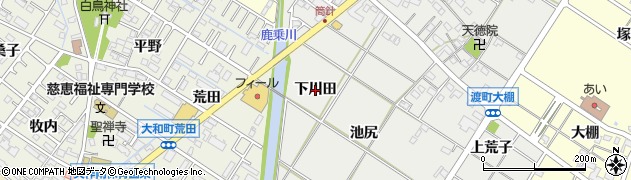 愛知県岡崎市筒針町（下川田）周辺の地図