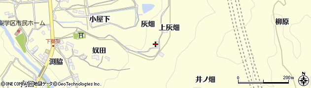 愛知県岡崎市秦梨町（灰畑）周辺の地図