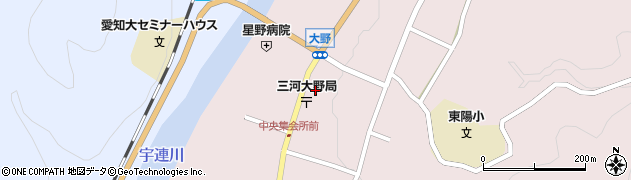 愛知県新城市大野（中野）周辺の地図