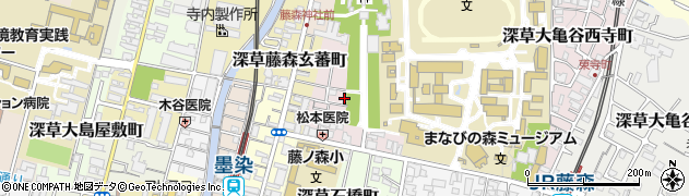 京都府京都市伏見区深草鳥居崎町周辺の地図