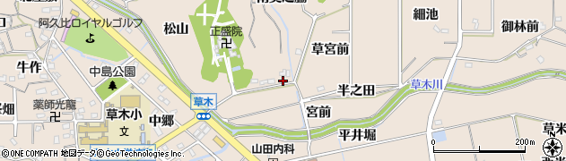 愛知県知多郡阿久比町草木草出口26周辺の地図
