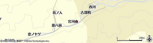 愛知県岡崎市蓬生町（宮河内）周辺の地図
