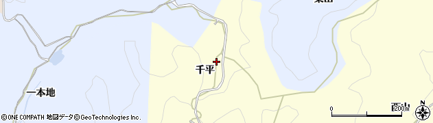 愛知県岡崎市秦梨町（千平）周辺の地図