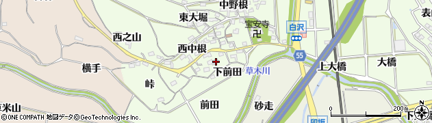 愛知県阿久比町（知多郡）白沢（向根）周辺の地図