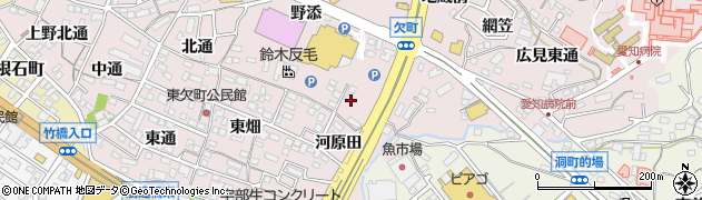 愛知県岡崎市欠町（松塚）周辺の地図