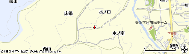 愛知県岡崎市秦梨町（水ノ口）周辺の地図