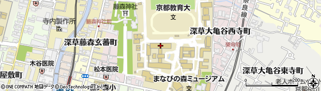 京都教育大学　附属図書館グループ総務担当周辺の地図