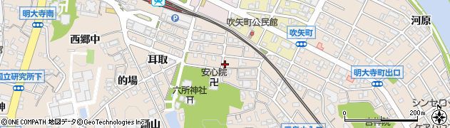 愛知県岡崎市明大寺町（馬場東）周辺の地図